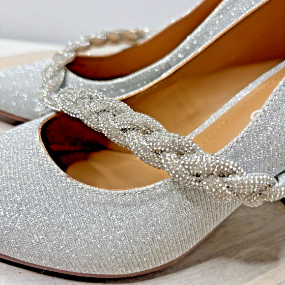 J. Renee Nyomee Silver Sparkle Pumps 7.5M - Picture 5 of 10